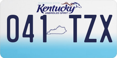 KY license plate 041TZX