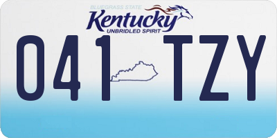 KY license plate 041TZY