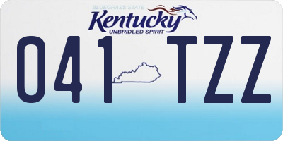 KY license plate 041TZZ