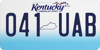 KY license plate 041UAB