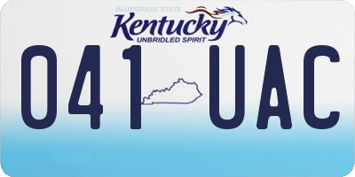 KY license plate 041UAC