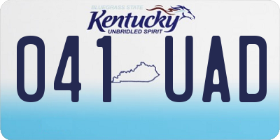 KY license plate 041UAD