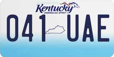 KY license plate 041UAE