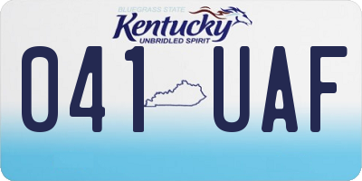 KY license plate 041UAF