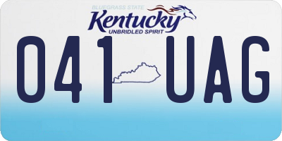 KY license plate 041UAG