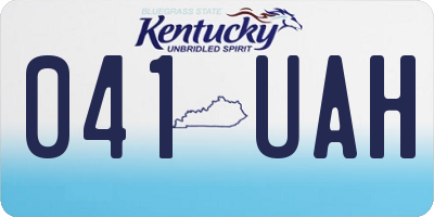 KY license plate 041UAH