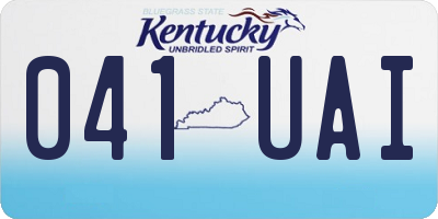 KY license plate 041UAI