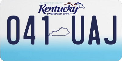 KY license plate 041UAJ