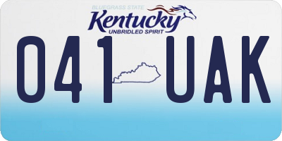 KY license plate 041UAK