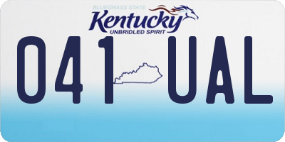 KY license plate 041UAL