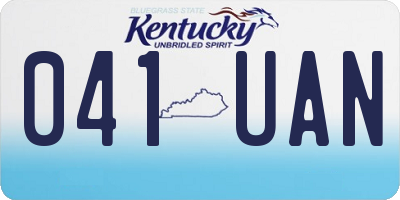 KY license plate 041UAN