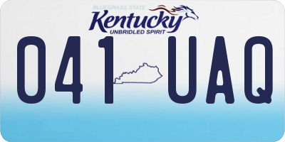KY license plate 041UAQ