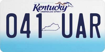 KY license plate 041UAR