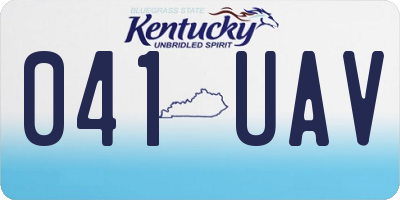 KY license plate 041UAV