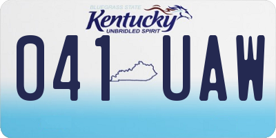 KY license plate 041UAW