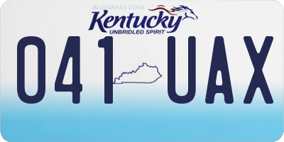 KY license plate 041UAX