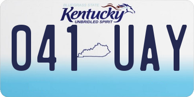 KY license plate 041UAY