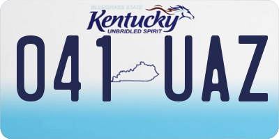 KY license plate 041UAZ