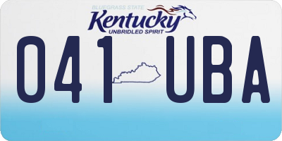 KY license plate 041UBA