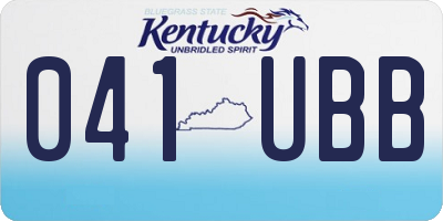 KY license plate 041UBB