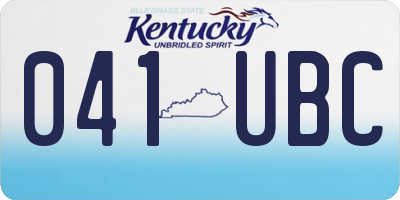 KY license plate 041UBC