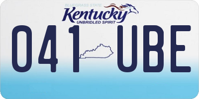 KY license plate 041UBE