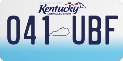 KY license plate 041UBF