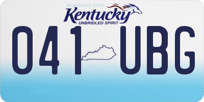 KY license plate 041UBG