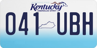 KY license plate 041UBH