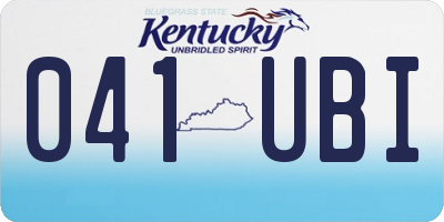 KY license plate 041UBI