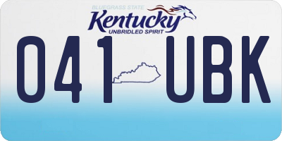 KY license plate 041UBK