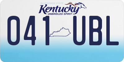 KY license plate 041UBL