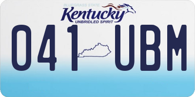 KY license plate 041UBM