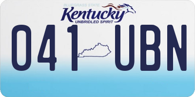 KY license plate 041UBN