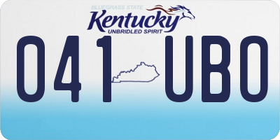 KY license plate 041UBO