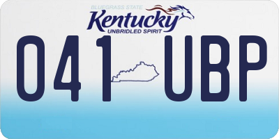 KY license plate 041UBP