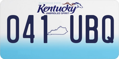 KY license plate 041UBQ
