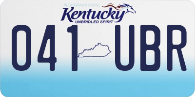 KY license plate 041UBR