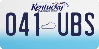 KY license plate 041UBS