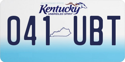 KY license plate 041UBT