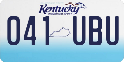 KY license plate 041UBU
