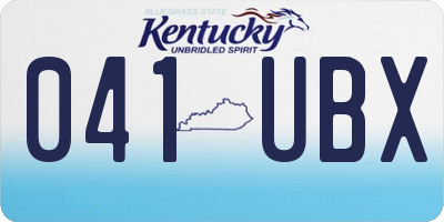 KY license plate 041UBX