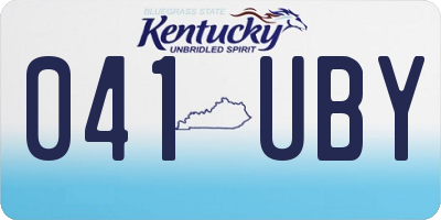 KY license plate 041UBY