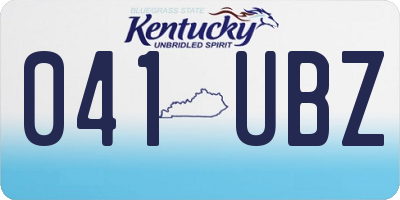 KY license plate 041UBZ