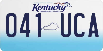 KY license plate 041UCA