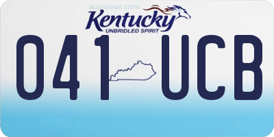 KY license plate 041UCB