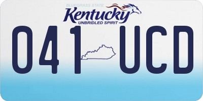 KY license plate 041UCD
