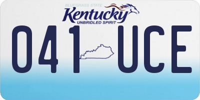 KY license plate 041UCE
