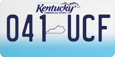 KY license plate 041UCF