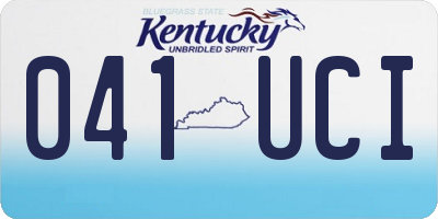 KY license plate 041UCI